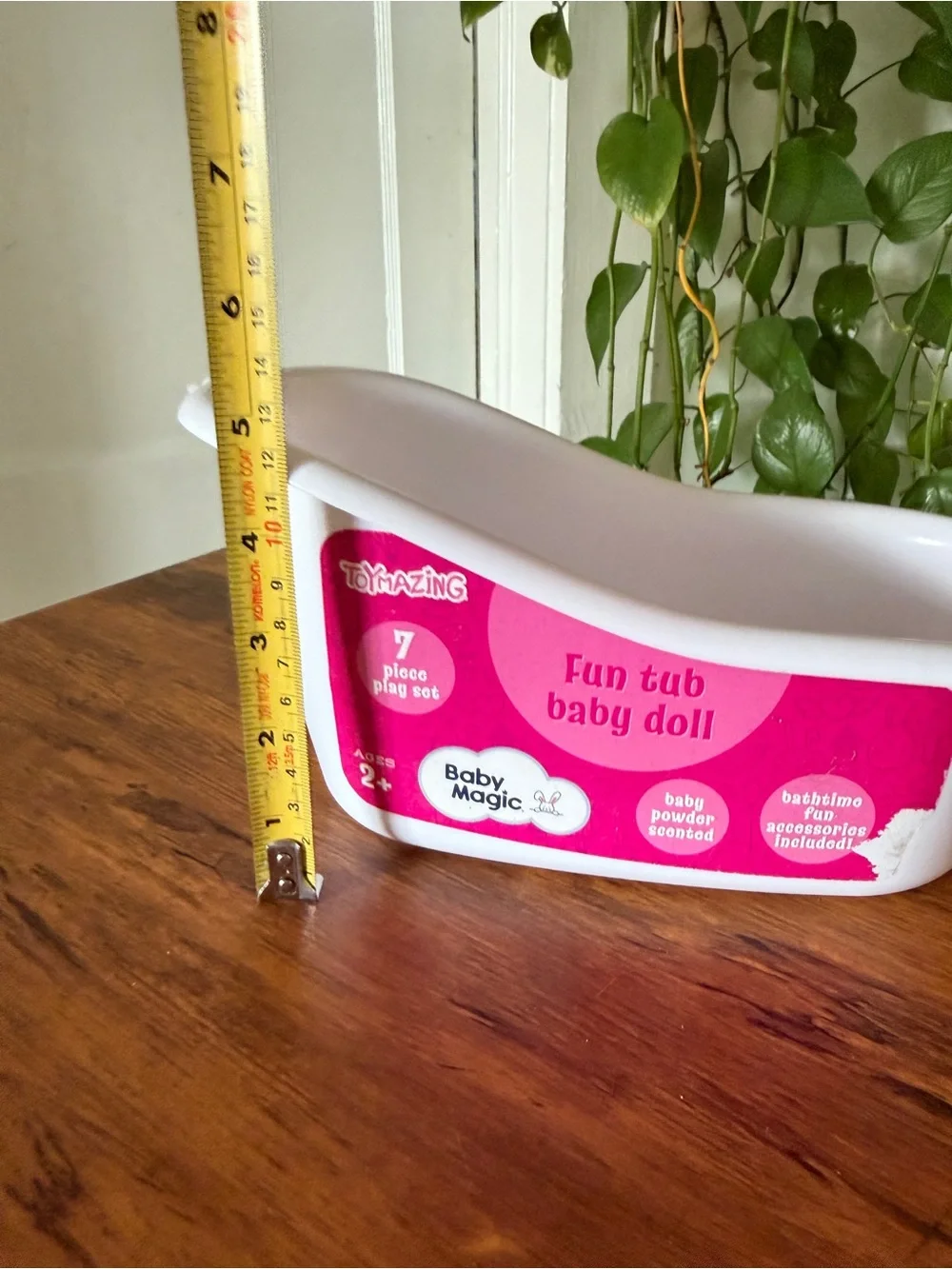 Baby Magic Fun Tub Baby Doll Bath - Pink and White
